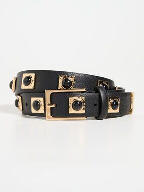 Aureum Belt No. 3 in Black with Gold Hardware